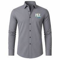 Thumbnail for Boeing 757-200 - Long Sleeve Shirt - Cartoon - Gray