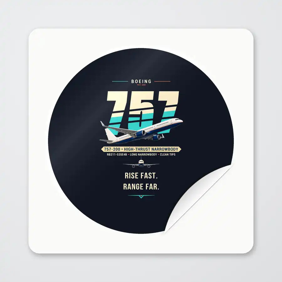 Boeing 757-200 - Original - Circle Sticker - Peel