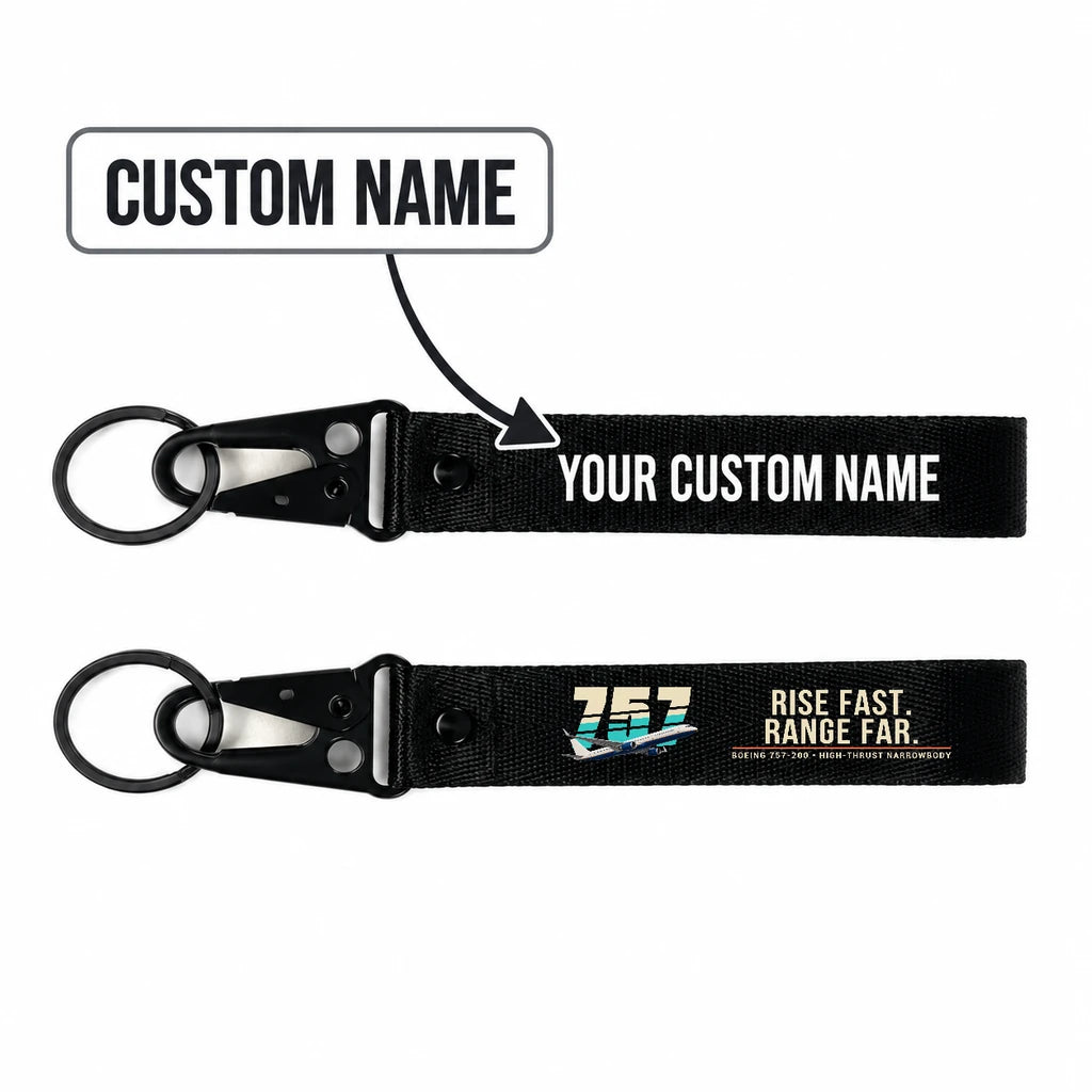 Boeing 757-200 Hawk-Shaped Key Chains - Black - Original - Personalized