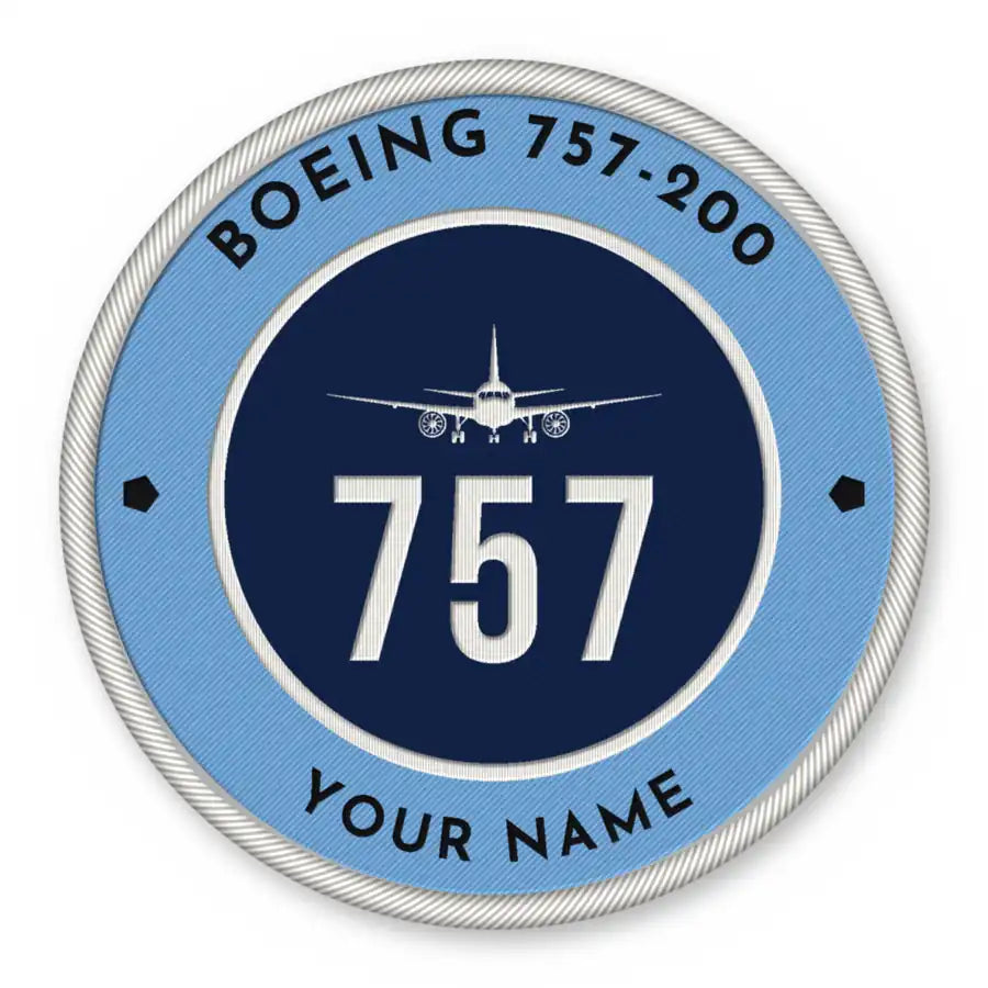 Boeing 757-200 Patches - Circle + Name - Sky Navy