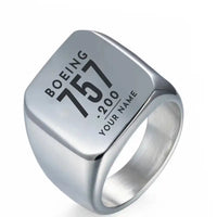 Thumbnail for Boeing 757-200 - Ring - Tag + Name - Silver