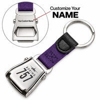 Thumbnail for Boeing 757-200 - Seat Belt Key Chain - Heritage + Name - Purple