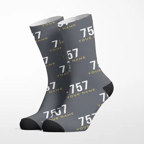 Boeing 757-200 - Socks - Grey + Name