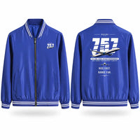 Thumbnail for Boeing 757-200 Stylish Jackets - Baseball Collar - Original - Royal Blue