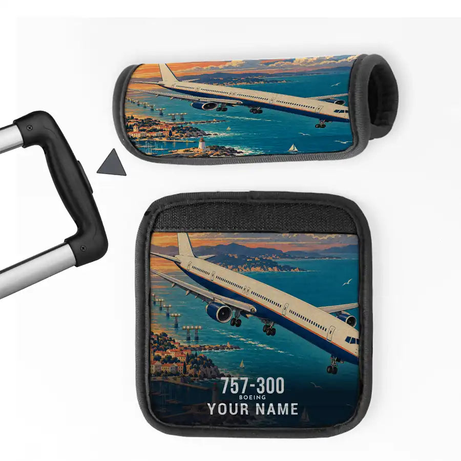 Boeing 757-300 - 3D + Name - Luggage Handle Cover - Full Print