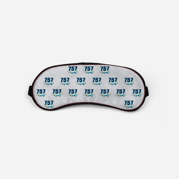 Boeing 757-300 - Cartoon Pattern - Sleep Mask - Light Gray