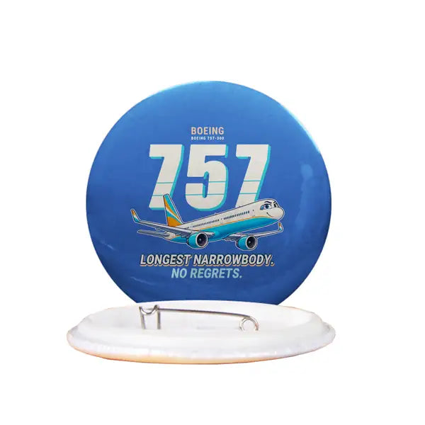 Boeing 757-300 - Cartoon - Pin - Blue
