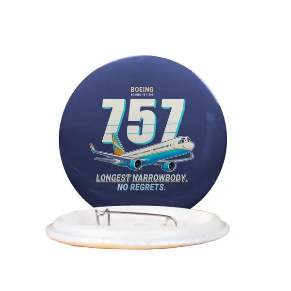 Boeing 757-300 - Cartoon - Pin - Navy Blue