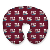 Thumbnail for Boeing 757-300 - Cartoon Seamless - Travel Pillow - Burgundy