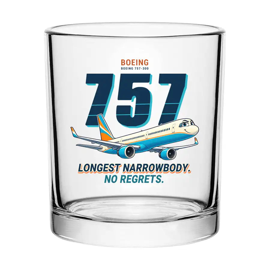 Boeing 757-300 - Cartoon - Special Whiskey Glass