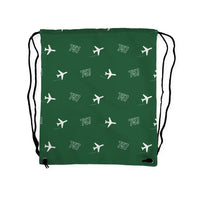 Thumbnail for Boeing 757-300 - Drawstring Bag - 3D Pattern - Green