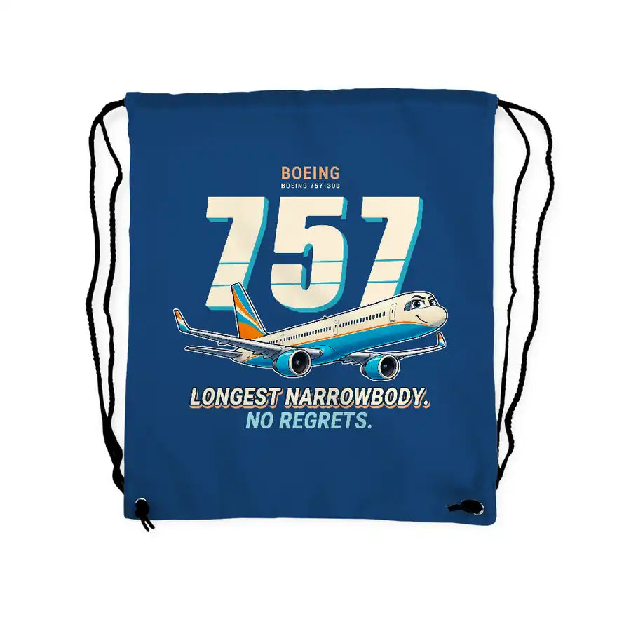 Boeing 757-300 - Drawstring Bag - Cartoon - Blue