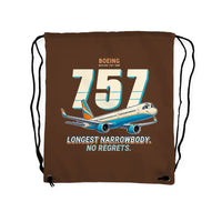Thumbnail for Boeing 757-300 - Drawstring Bag - Cartoon - Brown