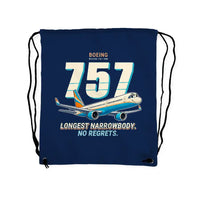 Thumbnail for Boeing 757-300 - Drawstring Bag - Cartoon - Dark Blue