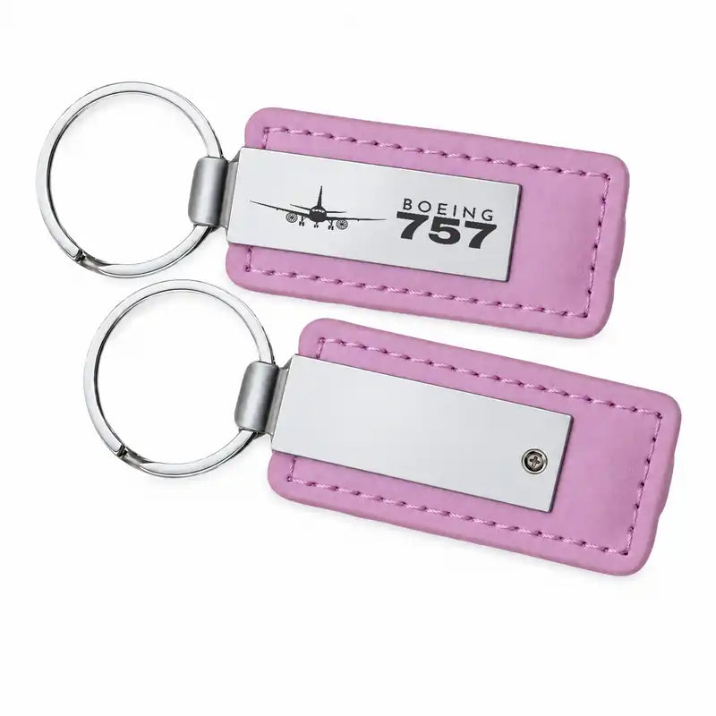 Boeing 757-300 - Leather Key Chain - Faux Leather - Heritage - Pink