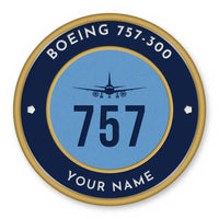 Thumbnail for Boeing 757-300 Patches - Circle + Name - Navy Sky