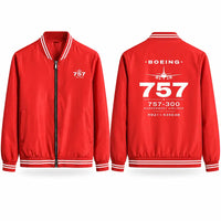 Thumbnail for Boeing 757-300 Stylish Jackets - Baseball Collar - Heritage - Red