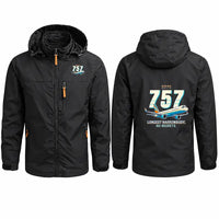 Thumbnail for Boeing 757-300 Stylish Jackets - Hooded Windbreaker - Cartoon - Black