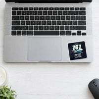 Thumbnail for Boeing 767-300ER - Cartoon + Name - Square Sticker - Laptop