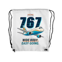 Thumbnail for Boeing 767-300ER - Drawstring Bag - Cartoon - White