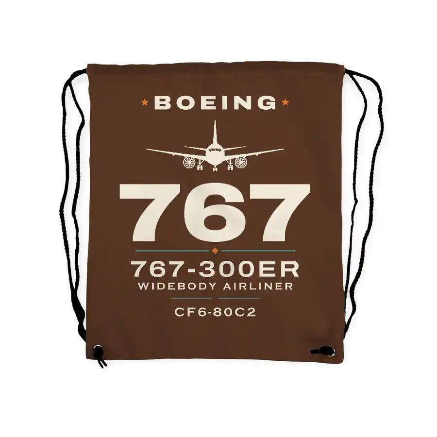 Boeing 767-300ER - Drawstring Bag - Heritage - Brown