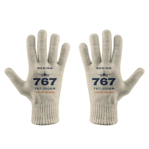 Boeing 767-300ER - Gloves - Full - Heritage + Name - Beige