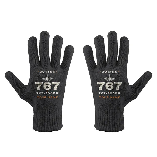 Boeing 767-300ER - Gloves - Full - Heritage + Name - Black