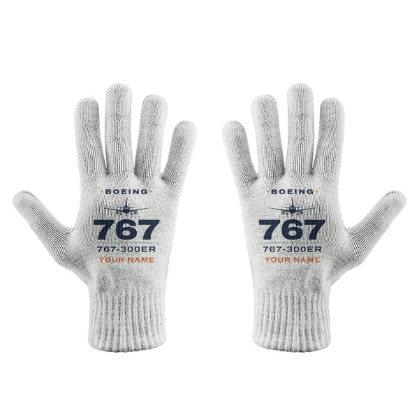 Boeing 767-300ER - Gloves - Full - Heritage + Name - White