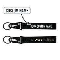 Thumbnail for Boeing 767-300ER Hawk-Shaped Key Chains - Black - Heritage - Personalized