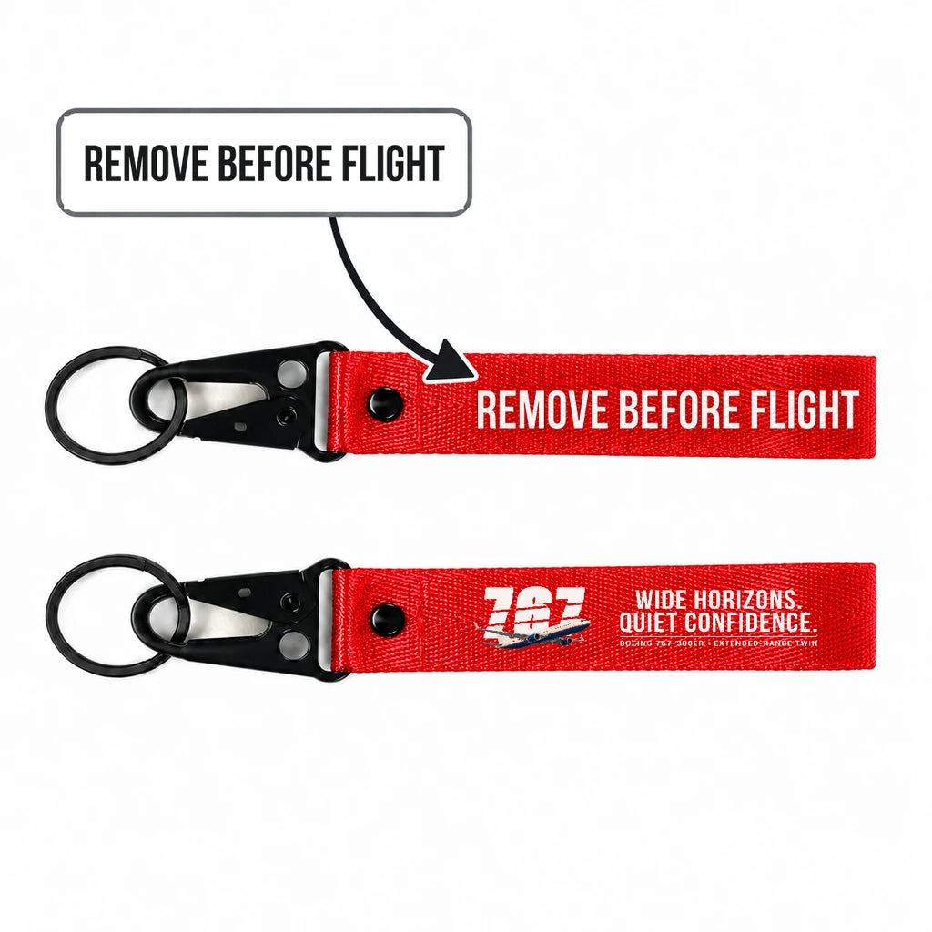 Boeing 767-300ER Hawk-Shaped Key Chains - Red - Original - Remove Before Flight