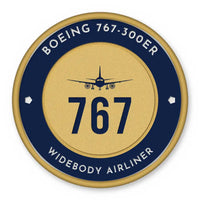 Thumbnail for Boeing 767-300ER Patches - Circle - Navy Gold