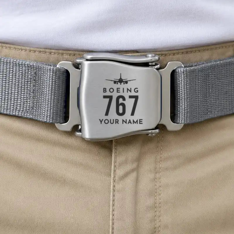 Boeing 767-300ER - Seat Belt - Heritage + Name - Gray