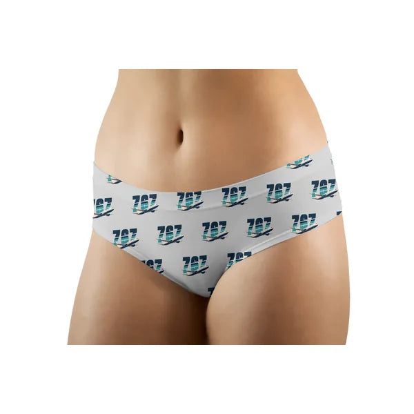 Boeing 767-300ER - Women Panties - Original Pattern - Light Gray - Front