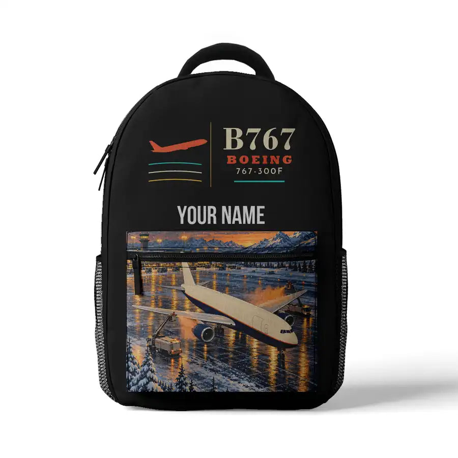 Boeing 767-300F - 3D Backpack - Black + Name
