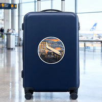 Thumbnail for Boeing 767-300F - 3D + Name - Circle Sticker - Suitcase