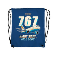 Thumbnail for Boeing 767-300F - Drawstring Bag - Cartoon - Blue