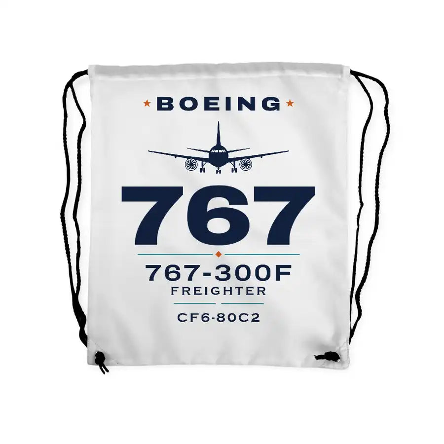 Boeing 767-300F - Drawstring Bag - Heritage - White