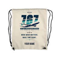 Thumbnail for Boeing 767-300F - Drawstring Bag - Original + Name - Beige