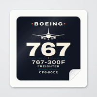 Thumbnail for Boeing 767-300F - Heritage - Square Sticker - Peel