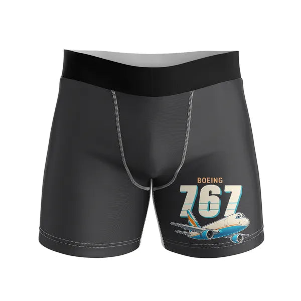 Boeing 767-300F - Men Boxers - Cartoon - Black