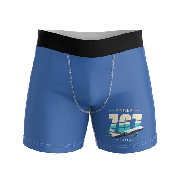 Boeing 767-300F - Men Boxers - Original + Name - Blue