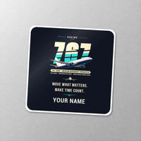 Thumbnail for Boeing 767-300F - Original + Name - Square Sticker - Close-up