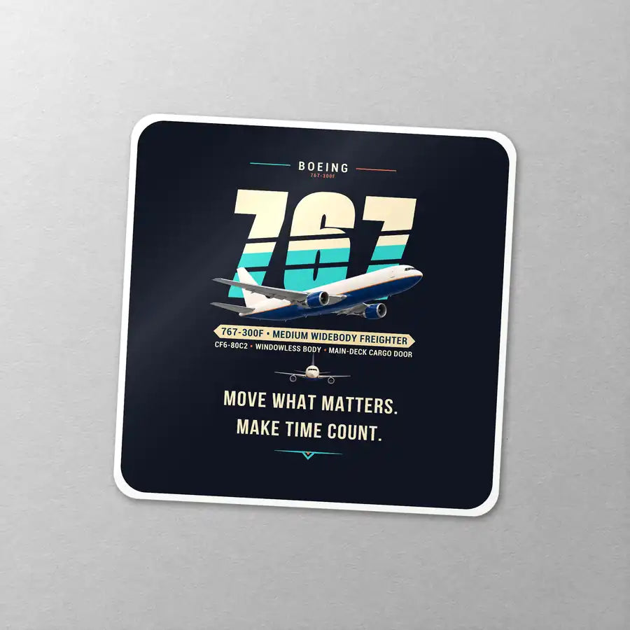 Boeing 767-300F - Original - Square Sticker - Close-up