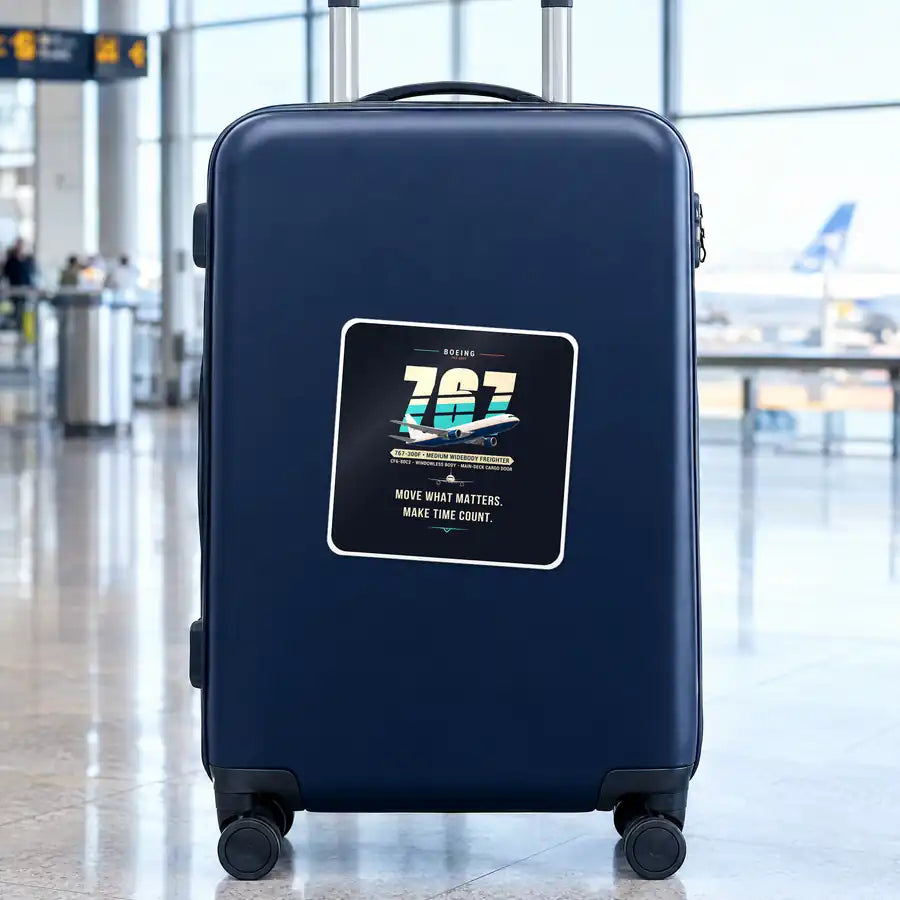 Boeing 767-300F - Original - Square Sticker - Suitcase