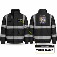 Thumbnail for Boeing 767-300F Reflective Winter Jackets - Poster + Name - Black