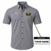 Thumbnail for Boeing 767-300F - Short Sleeve Shirt - Poster - Gray + NAME