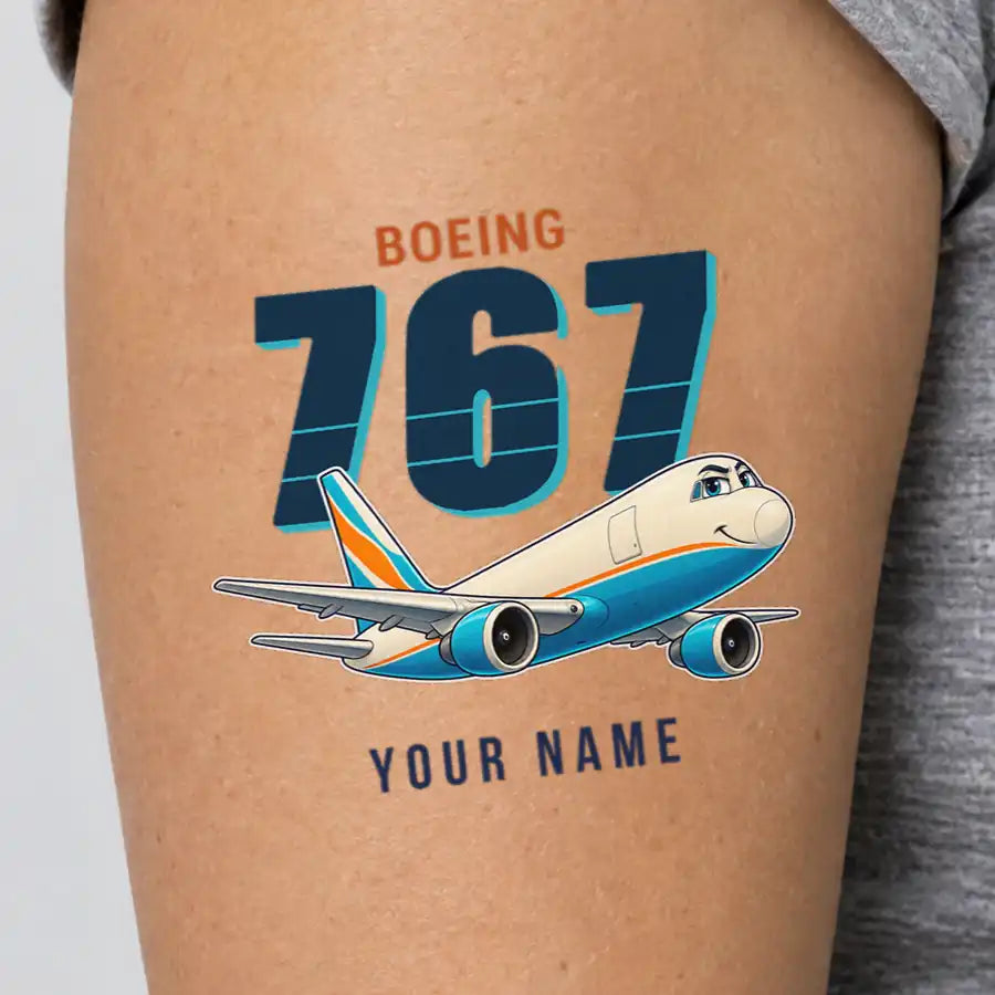 Boeing 767-300F - Tattoo - Cartoon + Name
