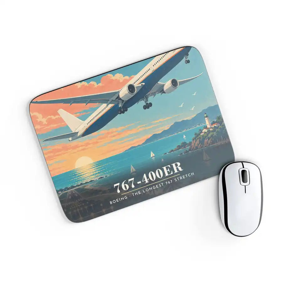 Boeing 767-400ER - 3D - Mouse Pad - Full Print