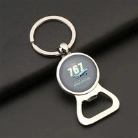 Thumbnail for Boeing 767-400ER - Cartoon - Bottle Opener Key Chain - Gray