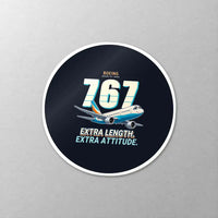 Thumbnail for Boeing 767-400ER - Cartoon - Circle Sticker - Close-up